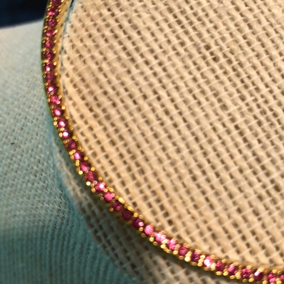 🎉HP🎉 Kate Spade Hot Pink/Gold Rhinestone Enamel Bangle Bracelet NWT - Picture 3 of 7